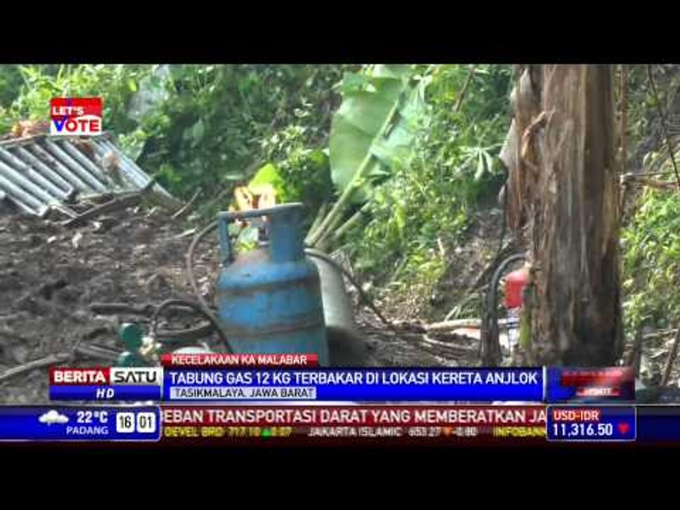 Tabung Elpiji 12 Kilogram Terbakar di Lokasi Kereta Anjlok