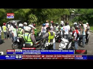 Aksi Polisi Surabaya Bubarkan Konvoi Pelajar