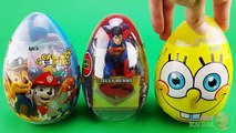 Opening 3 JUMBO Surprise Eggs! ! Paw Patrol Superman Spongebob Squarepants