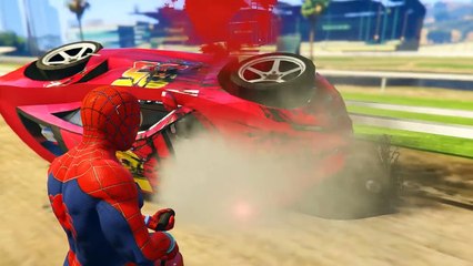 Lightning McQueen in Trouble! Cars For Kids Spiderman Cartoon w Children Nursery Rhyme with Action