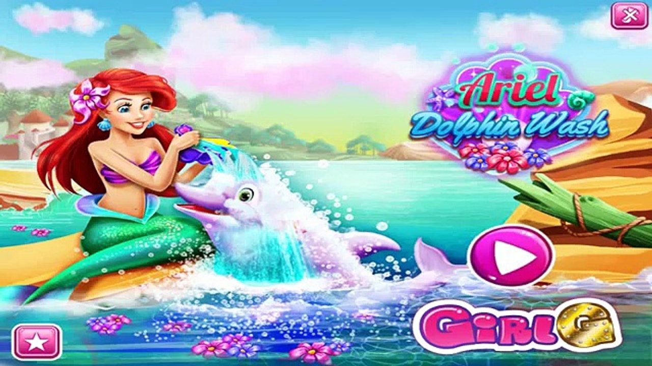 PRINCESA DISNEY ARIEL LA SIRENITA CON SU DELFIN! - DISNEY PRINCESS ARIEL MERMAID DOLPHIN WASH!