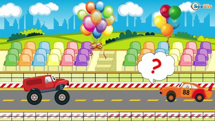 Dessins animés - Le Camion de pompier Rouge et L'ambulance en français - La Voiture Pour Enfants