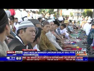Umat Muslim Manado Sholat Ied Sekaligus Doakan Palestina