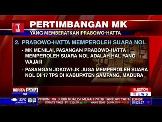 Pertimbangan MK Tolak Gugatan Prabowo-Hatta