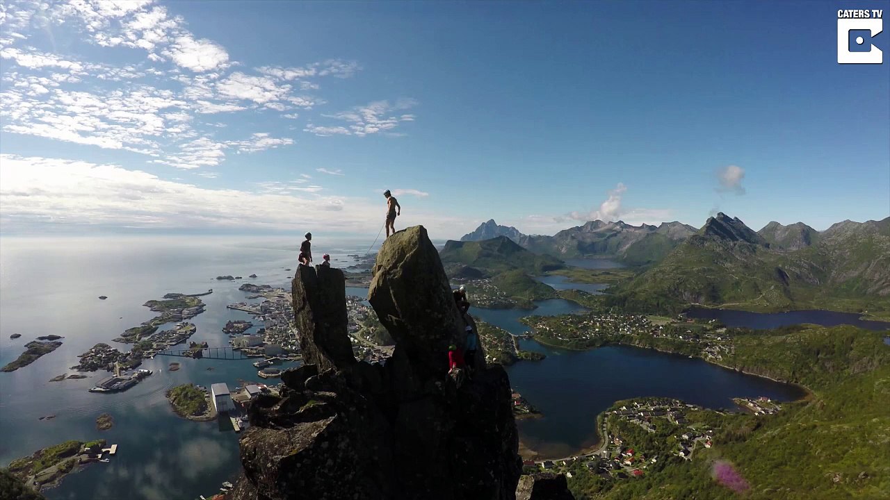 Man Front Flips 1200 Feet Between Rocks - Video Dailymotion