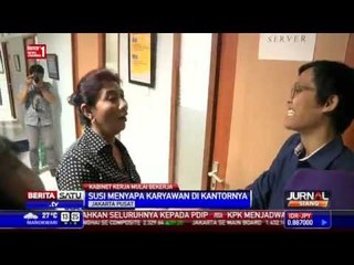 Susi Pudjiastuti Sapa Seluruh Karyawan di Kantornya