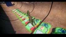 DINOSAURS T-rex plays with disney lightning mcqueen cars for kid ( Nursery rhymes for children )