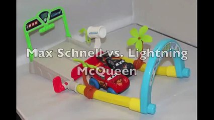 Hydro Wheels Race Cars Max Schnell vs Lightning McQueen Race Water Racers Splash Speedway