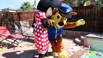 Paw Patrol Chase vs Syringe! w/ Princess Rapunzel, Joker, Rubble & Minnie Mouse in Real Life