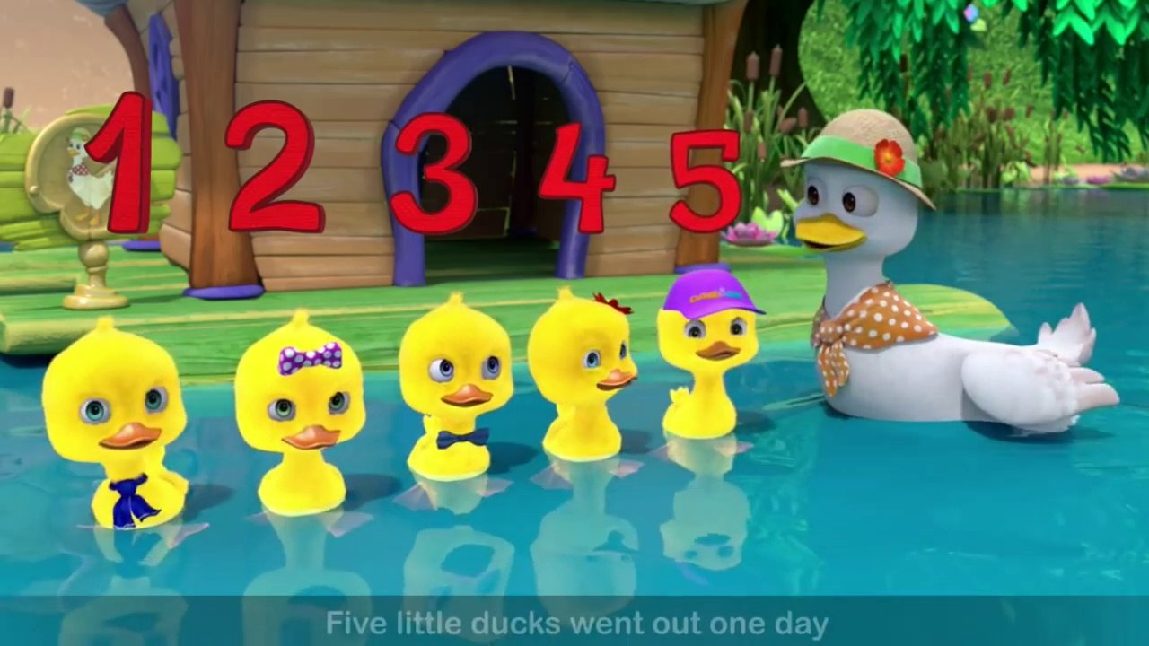 Five Little Ducks went out one day - 3D Animation English Nursery Rhymes  for children