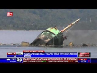 TNI AL Tenggelamkan 2 Kapal Pencuri Ikan