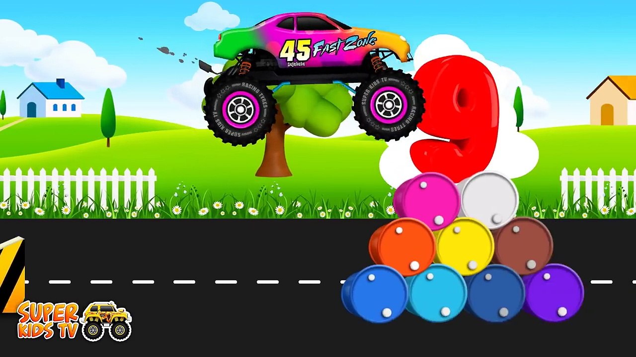 Learn Numbers with Monster Truck I Car Wash for Children