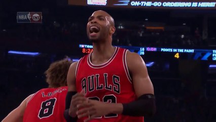Taj Gibson fait du trash talking avec Joakim Noah
