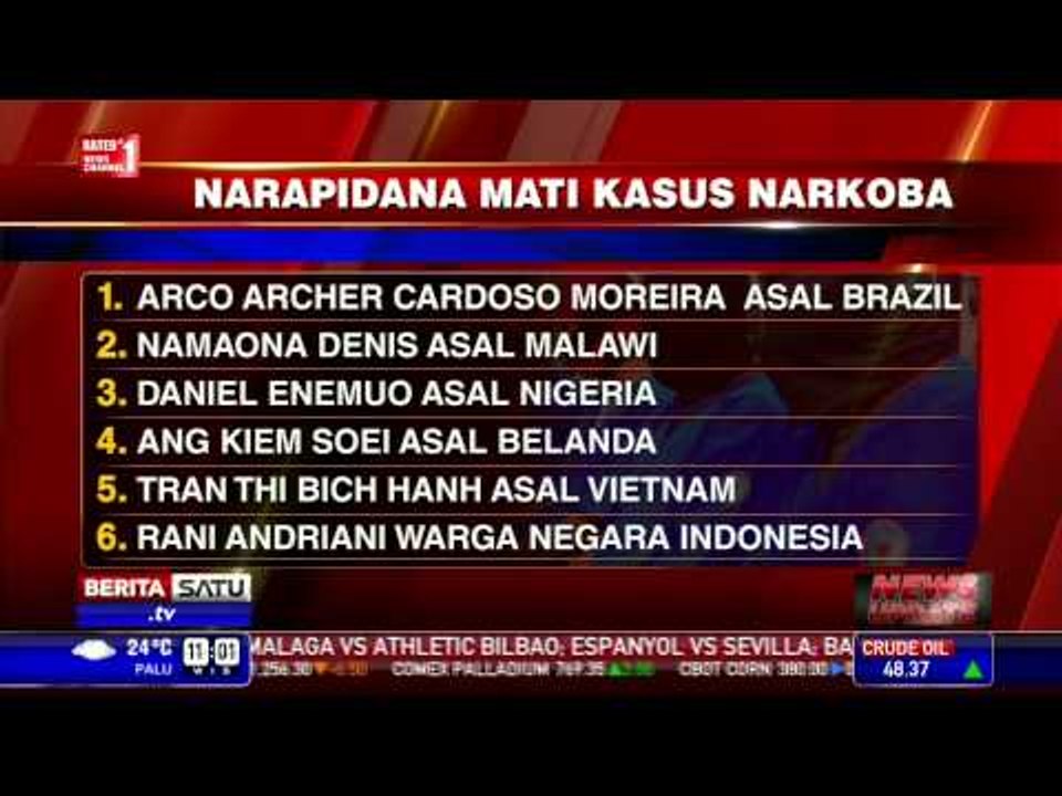 Enam Napi Narkoba Dieksekusi Mati Tengah Malam Nanti