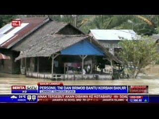 TNI-Polri Bantu Korban Banjir Langkat
