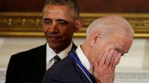 اوباما عالی ترین نشان ملی آمریکا را به گردن جو بایدن آویخت