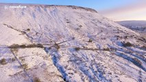 Beautiful views of a snow-covered mountain in Northern Ireland