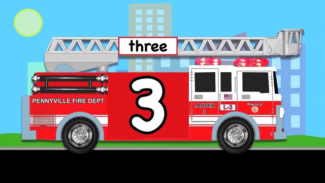 Learn Numbers Fire Truck #1 - 'Count to 10' Firetrucks Animation for Kids (HD)