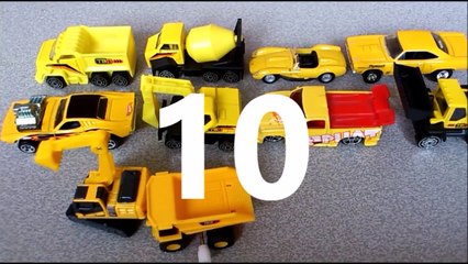 Learning Numbers for kids ! Count from 1 to 10 with Yellow Color Street Vehicles