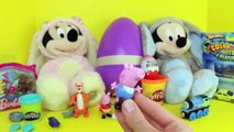 Mickey Mouse Kinder Surprise Eggs GIANT Easter Eggs Barbie Olaf Peppa Pig DisneyCarToys