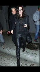 Courteney Cox flashes her bra in a saucy sheer top as she enjoys an evening out on the town