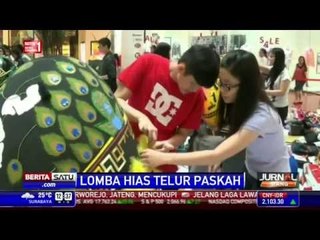 Mahasiswa Desain Interior Menghias Telur Paskah Jumbo