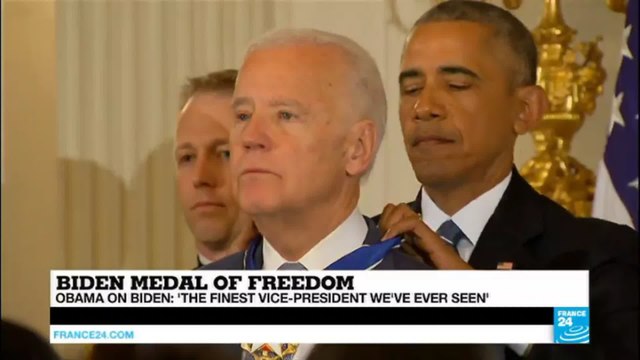 US - Obama surprises Biden, awarding him the medal of freedom: the finest VP we've ever seen
