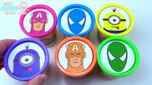 Cups Play Doh Clay Spiderman Capitan America Marvel Superheroes Minions Toys Surprise Learn Colors