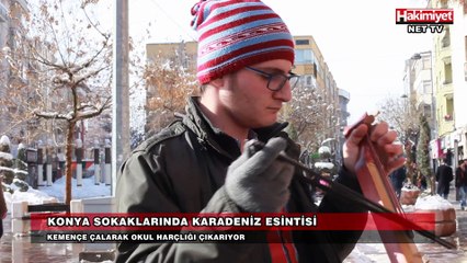 Kemençe çalarak Okul harçlığını çıkarıyor