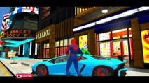 COLORS LAMBORGHINI CARS PARTY & COLORS SPIDERMAN NURSERY RHYMES SONGS FOR CHILDREN WITH ACTION