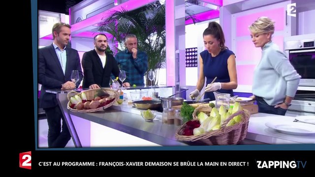 C'est au programme : François-Xavier Demaison se brûle la main en direct ! (vidéo)