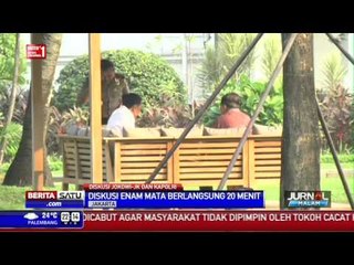 Jokowi-JK dan Kapolri Diskusi di Halaman Istana