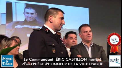 AGDE - LE COMMANDANT ÉRIC CASTILLON  honoré d'un EPHÈBE d'HONNEUR DE LA VILLE D'AGDE