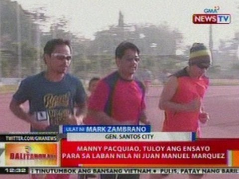 BT: Manny Pacquiao, tuloy ang ensayo para sa laban nila ni Juan Manuel Marquez