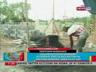 Hollow blocks na ginamit sa pabahay para sa biktima ng bagyong Sendong, gawa sa fly ash