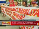 BT: Ilang grupo, nag-rally sa harap ng Comelec sa Maynila