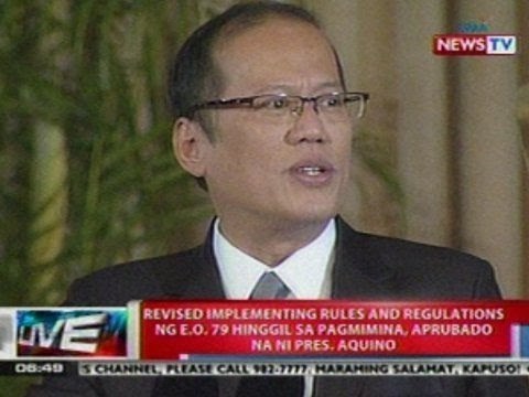 NTVL: Revised IRR ng E.O. 79 hinggil sa pagmimina, aprubado na ni PNoy