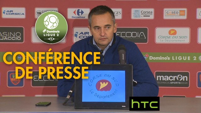 Conférence de presse Gazélec FC Ajaccio - AJ Auxerre (2-0) : Jean-Luc VANNUCHI (GFCA) - Cédric DAURY (AJA) - 2016/2017