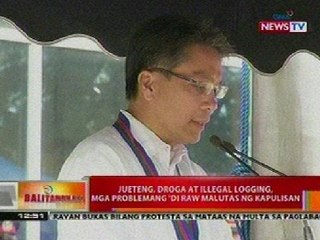 BT: DILG Sec. Roxas: Jueteng, droga at illegal logging, mga problemang di malutas ng kapulisan