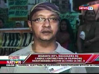 Migrante int'l, nagsagawa ng candle lighting para sa Pinoy na bibitayin sa China