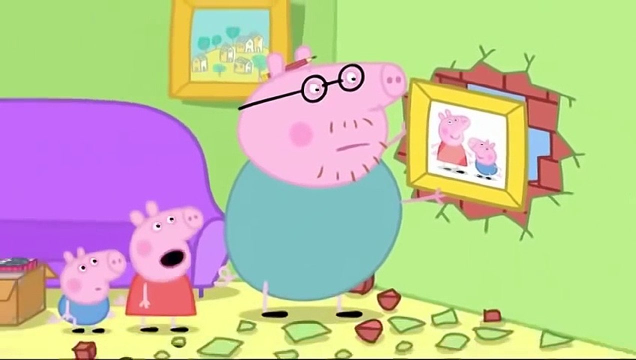 Η Πέπα το γουρουνάκι Ο ΜΠΑΜΠΑΣ ΚΡΕΜΑΕΙ ΕΝΑ ΚΑΔΡΟ pepa pig greek new Πέππα το γουρουνάκι 2015