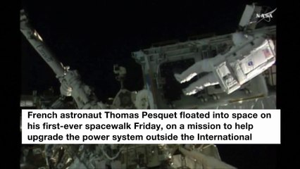 Watch this astronaut swap out batteries on the outside of the space station