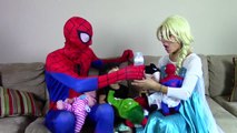 Spiderman & Frozen Elsa   babies! w/ Pink Spidergirl, Catwoman, Hulk baby, Spiderbaby,