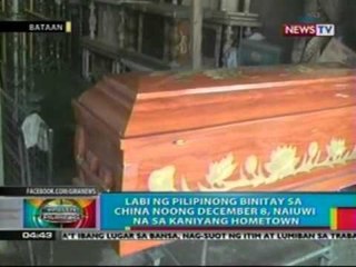 BP: Labi ng Pilipinong binitay sa   China noong Dec. 8, naiuwi na   sa kanyang hometown sa Bataan