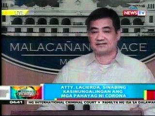 BP: Chief Justice Corona, handa raw   harapin ang impeachment