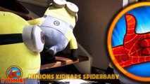 Spiderman vs Joker Poo Factory Chase   Minions Kidnapped Spiderbaby - Fun Superhero in Real Life :)