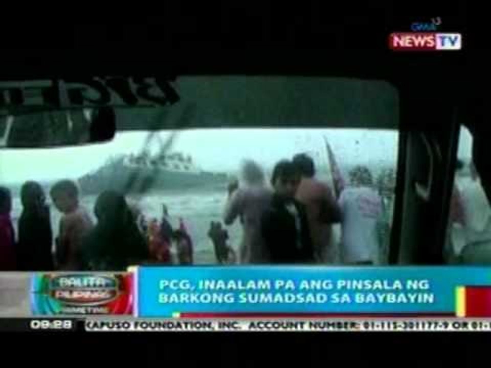 BP: PCG, inaalam pa ang pinsala ng barkong sumadsad sa baybayin ng Dumaguete