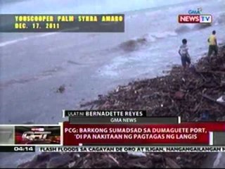 QRT: PCG: Barkong sumasadsad sa   Dumaguete port, di pa nakitaan   ng pagtagas ng langis