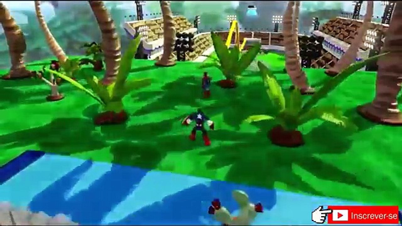 Homem Aranha Desenho - Os Vingadores HULK, Homem de ferro & Capitão América de Corrida