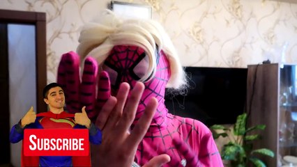 Frozen Elsa & Spiderman GIANT SPIDERS ATTACK! w Joker Maleficent Princess Anna Toys! Superheroes IRL
